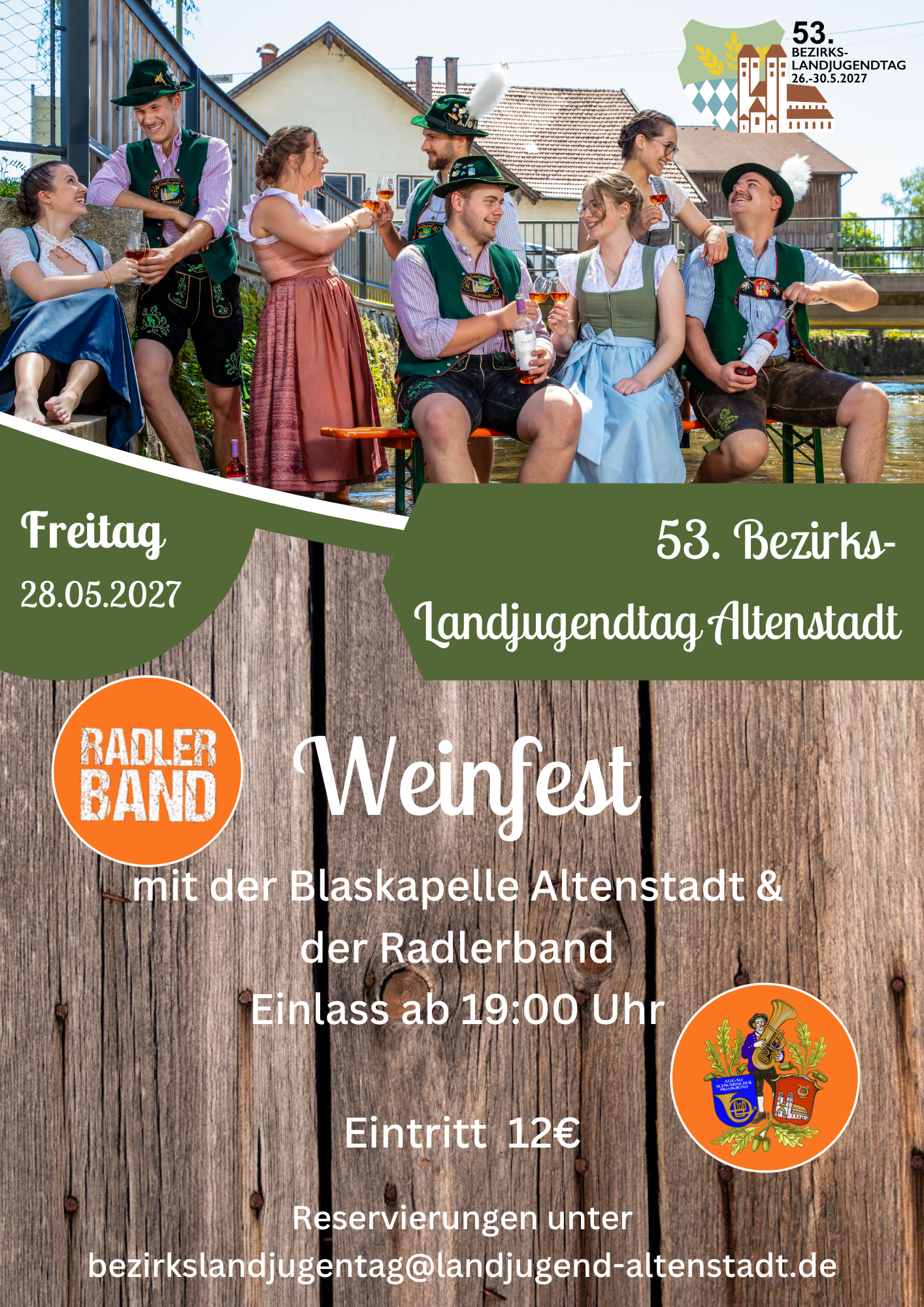 Freitag 28.05.2027 – Weinfest mit Blaskapelle Altenstadt & Radlerband
